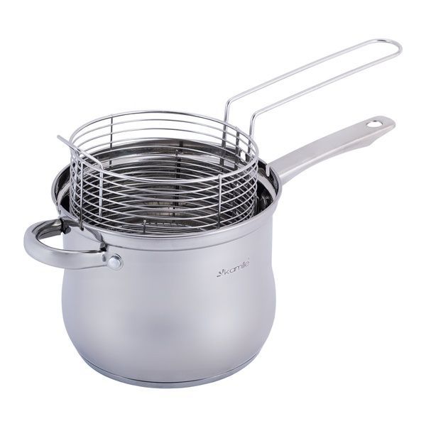 Каструля-фритюрниця Kamille &Oslash;18*15см 3,5 л з нержавіючої сталі KM-5852 5852 фото