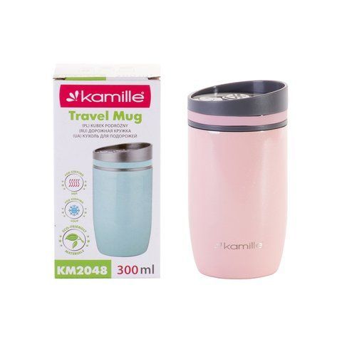 Термокружка Kamille Розовый 300ml из нержавеющей стали KM-2048 2048 фото