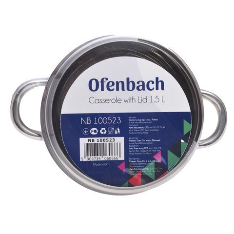 Каструля з кришкою OFENBACH 1.5 л з литого алюмінію з антипригарним покриттям і для індукції й газу KM-100523 100523 фото